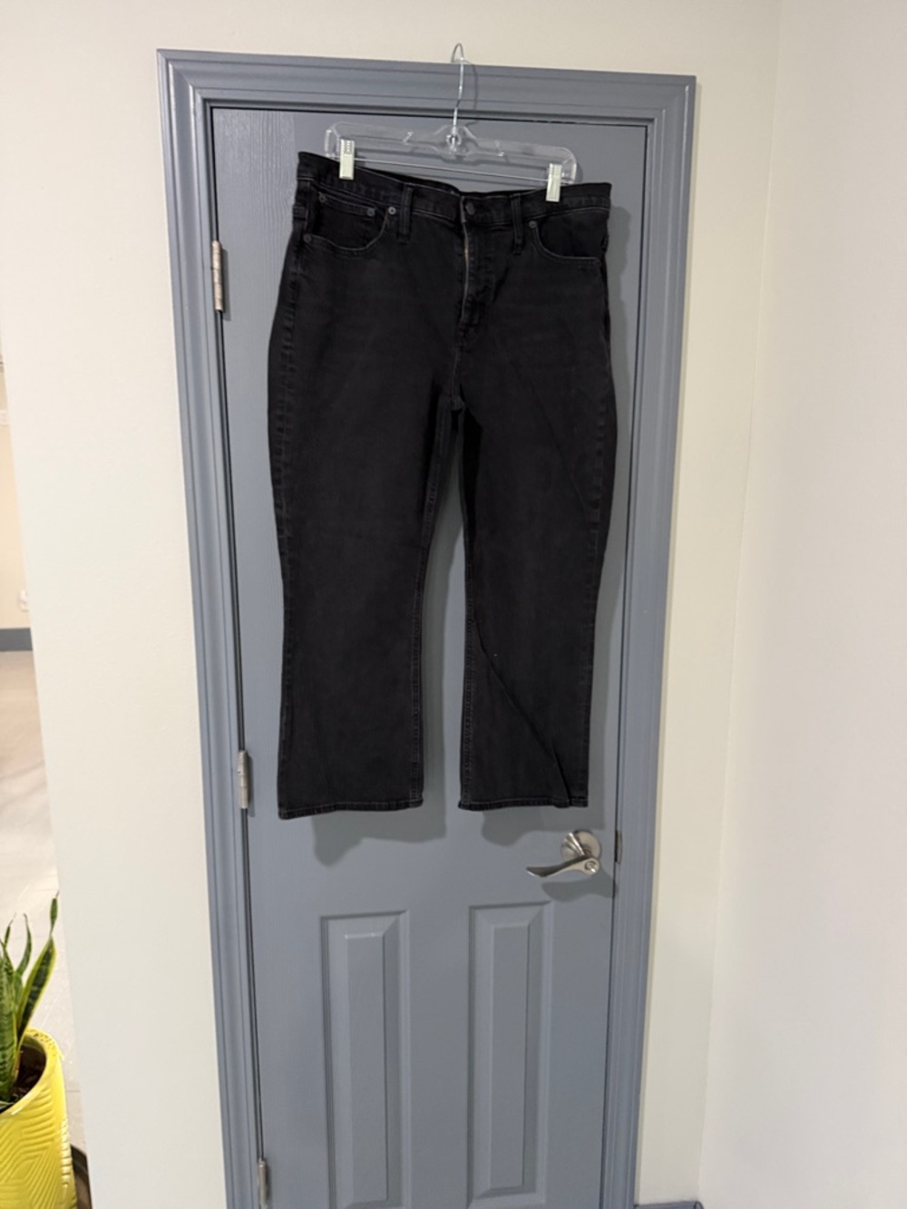 J Crew Black High Rise Crop Flare